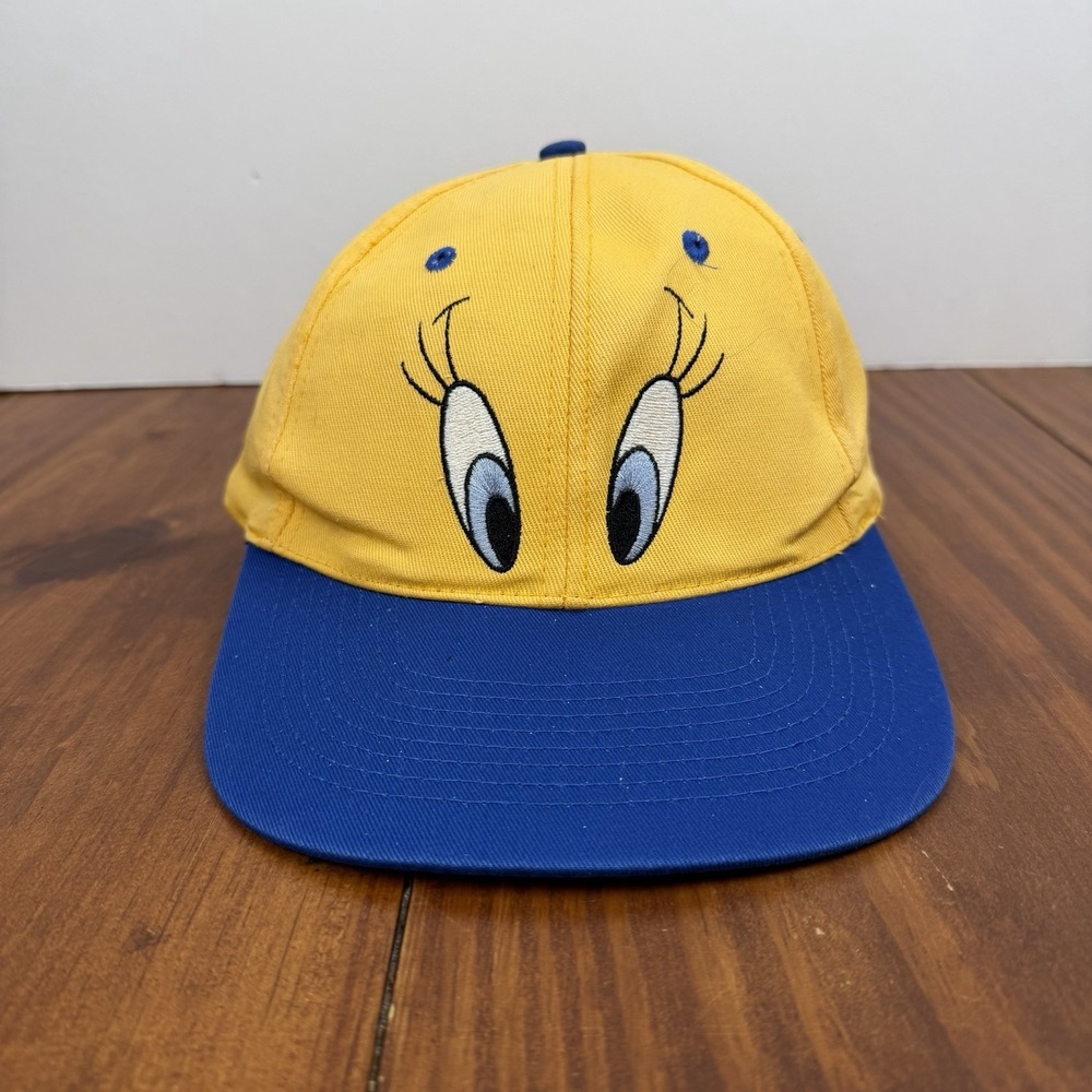 Vintage 1998 Looney Tunes Six Flags Park Tweety Bird Snapback Baseball Cap Hat
